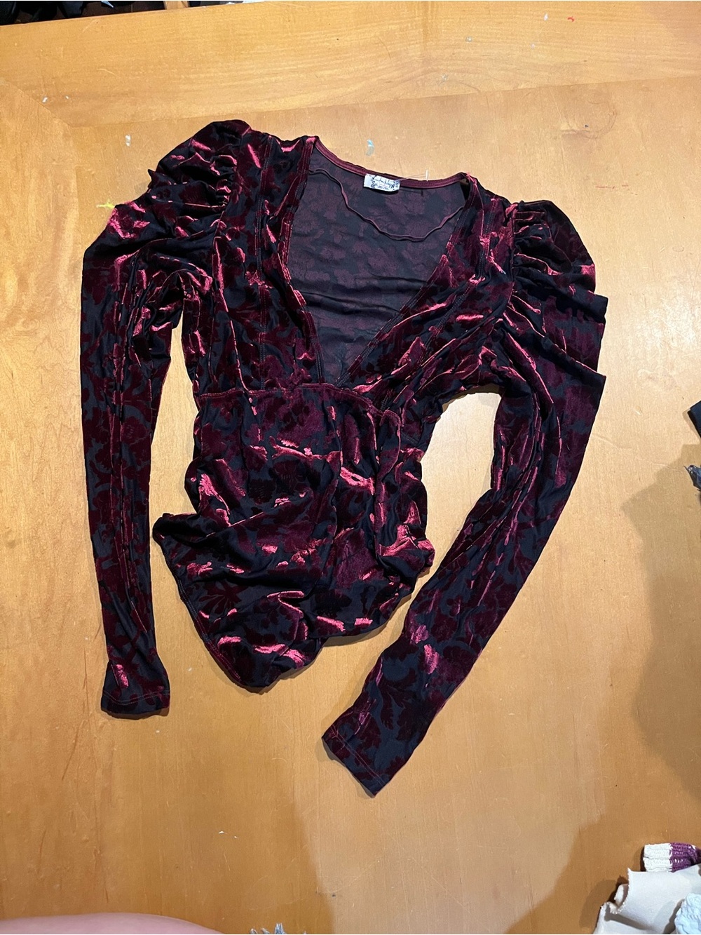 Free People intimately Magic Hour velvet burnout bodysuit sz small